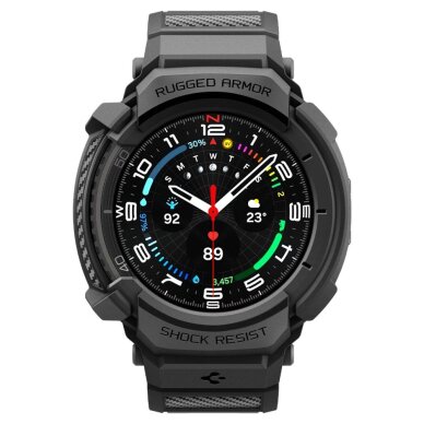 Samsung Galaxy Watch 8 Classic 46mm Spigen Rugged Armor Pro dirželis – matinės juodos spalvos 1