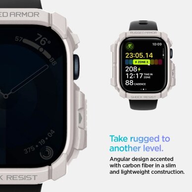 Apple Watch 10 46mm Spigen Rugged Armor dirželis – smėlinis 9 Apple Watch 10 46mm Spigen Rugged Armor dirželis – smėlinis 9