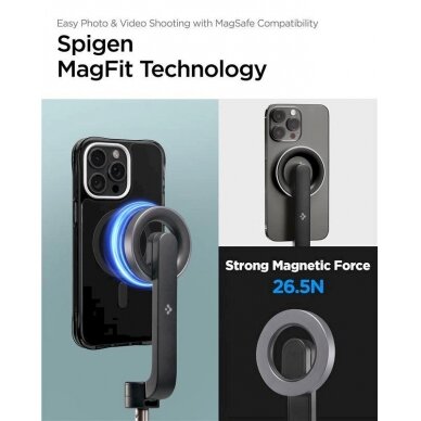 Spigen S570W Asmenukių lazda su MagSafe, trikoju ir Bluetooth – juodas 17