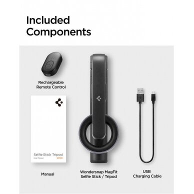 Spigen S570W Asmenukių lazda su MagSafe, trikoju ir Bluetooth – juodas 6