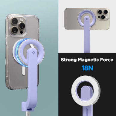 Spigen S571W Asmenukių lazda su MagSafe, Bluetooth ir trikoju – violetinis 7