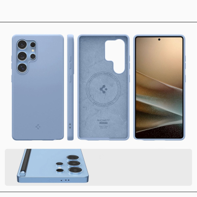 Samsung Galaxy S25 Ultra – Spigen Silicone Fit Mag dėklas - Mėlynas 15
