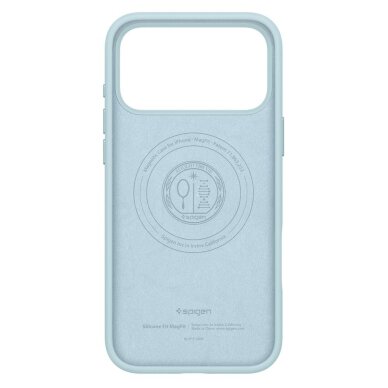 iPhone 17 Pro Max dėklas Spigen Silicone Fit su MagSafe – mėlynas 2 iPhone 17 Pro Max dėklas Spigen Silicone Fit su MagSafe – mėlynas 2
