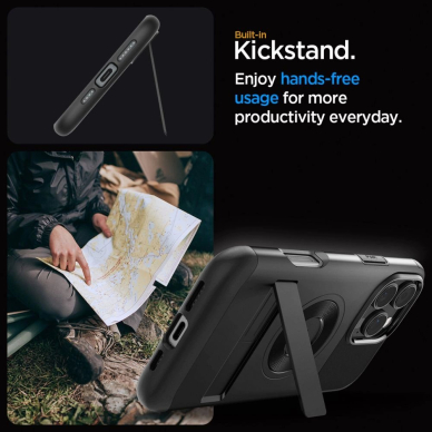 Spigen Slim Armor MagSafe iPhone 16 Pro Dėklas - Juodas 8
