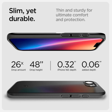 Spigen Thin Fit Mag iPhone 16e Dėklas - Juodas 12