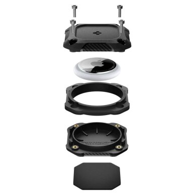 Apple AirTag 1/2 Spigen Tough Armor 4 vnt. dėklas - Juodas 5 Apple AirTag 1/2 Spigen Tough Armor 4 vnt. dėklas - Juodas 5