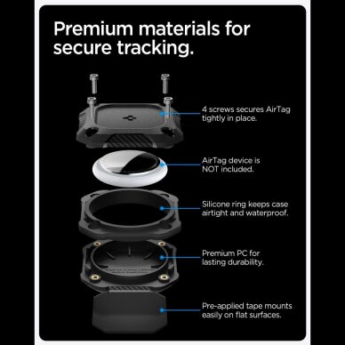 AirTag 1/2 dėklas Spigen Tough Armor – juodas 14 AirTag 1/2 dėklas Spigen Tough Armor – juodas 14