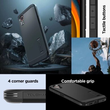 Samsung Galaxy Xcover 7 Pro dėklas Spigen Tough Armor – juodas 10