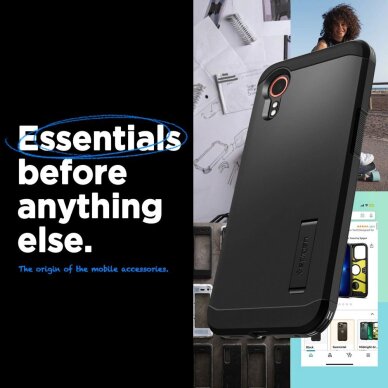 Samsung Galaxy Xcover 7 Pro dėklas Spigen Tough Armor – juodas 5