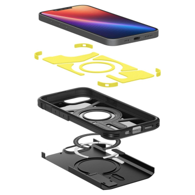 Spigen Tough Armor Dėklas with MagSafe skirtas iPhone SE 4 (2025) su stoveliu - Juodas 11