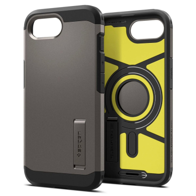 Spigen Tough Armor Dėklas with MagSafe skirtas iPhone SE 4 (2025) su stoveliu - Pilkas 11