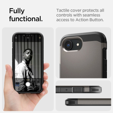 Spigen Tough Armor Dėklas with MagSafe skirtas iPhone SE 4 (2025) su stoveliu - Pilkas 15