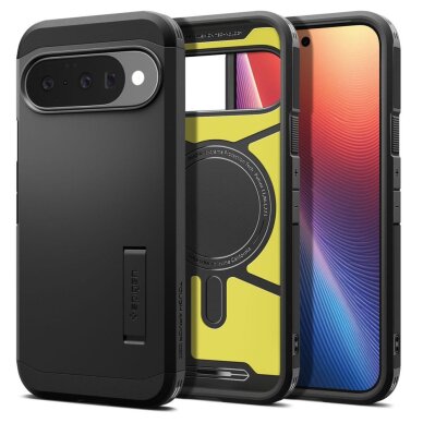 Google Pixel 10 / 10 Pro dėklas Spigen Tough Armor Mag, MagSafe – juodas 1