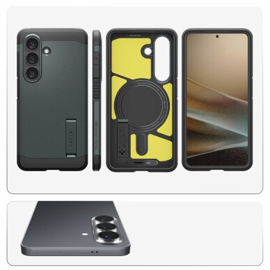 Samsung Galaxy S26 Spigen Tough Armor Mag MagSafe dėklas – žalias 9 Samsung Galaxy S26 Spigen Tough Armor Mag MagSafe dėklas – žalias 9