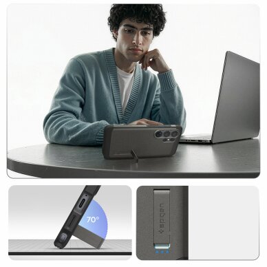 Samsung Galaxy S26 Ultra Spigen Tough Armor Mag MagSafe dėklas – pilkas 11