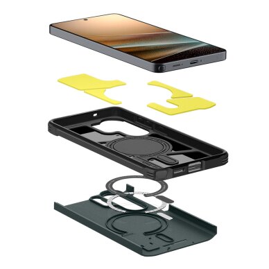 Samsung Galaxy S26 Ultra Spigen Tough Armor Mag MagSafe dėklas – žalias 6 Samsung Galaxy S26 Ultra Spigen Tough Armor Mag MagSafe dėklas – žalias 6