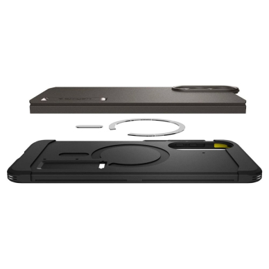Samsung Galaxy S25 Edge Spigen Tough Armor MagSafe dėklas - pilkas/juodas 7