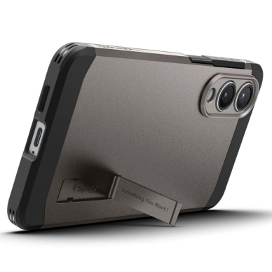 Samsung Galaxy S25 Edge Spigen Tough Armor MagSafe dėklas - pilkas/juodas 8