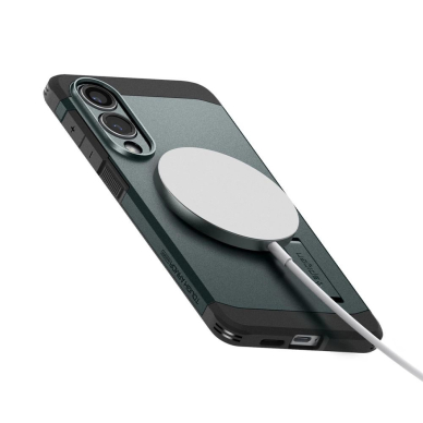 Samsung Galaxy S25 Edge Spigen Tough Armor MagSafe dėklas - žalias/juodas 5