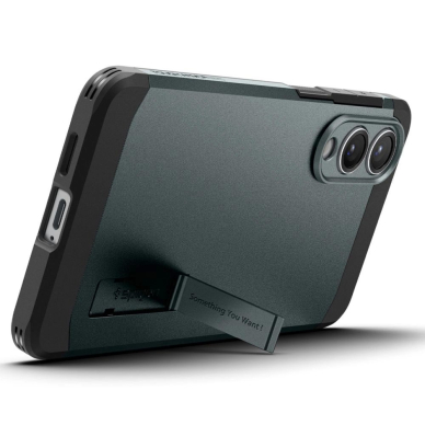 Samsung Galaxy S25 Edge Spigen Tough Armor MagSafe dėklas - žalias/juodas 8