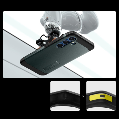 Spigen Tough Armor MagSafe Dėklas Samsung Galaxy S25+ - Žalias 11 Spigen Tough Armor MagSafe Dėklas Samsung Galaxy S25+ - Žalias 11