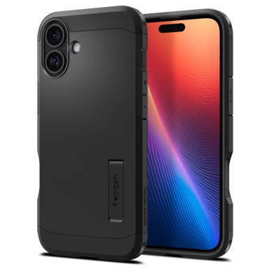 Spigen Tough Armor MagSafe Dėklas su stoveliu skirtas iPhone 16 - Juodas 1