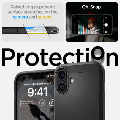 Spigen Tough Armor MagSafe Dėklas su stoveliu skirtas iPhone 16 - Juodas 12