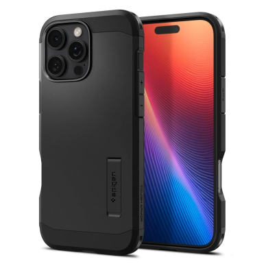 Spigen Tough Armor MagSafe Dėklas su stoveliu skirtas iPhone 16 Pro - Juodas 1