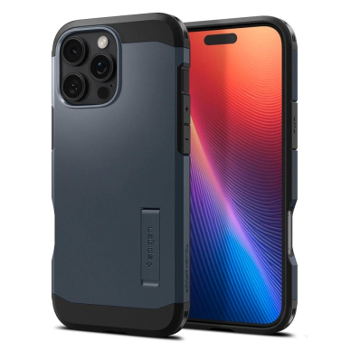 Spigen Tough Armor MagSafe Dėklas su stoveliu skirtas iPhone 16 Pro - Tamsiai Pilkas 1