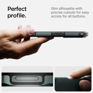 Spigen Tough Armor MagSafe Dėklas su stoveliu skirtas iPhone 16 Pro - Žalias 11