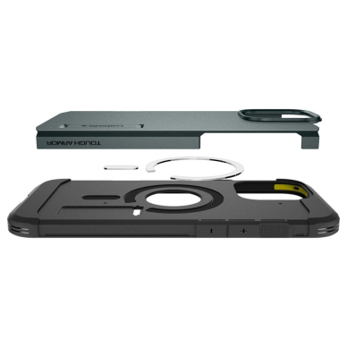 Spigen Tough Armor MagSafe Dėklas su stoveliu skirtas iPhone 16 Pro - Žalias 6