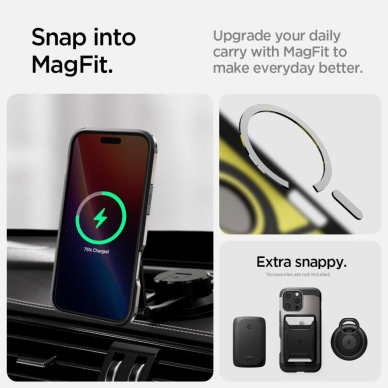 Spigen Tough Armor MagSafe Dėklas su stoveliu skirtas iPhone 16 Pro - gunmetal 10