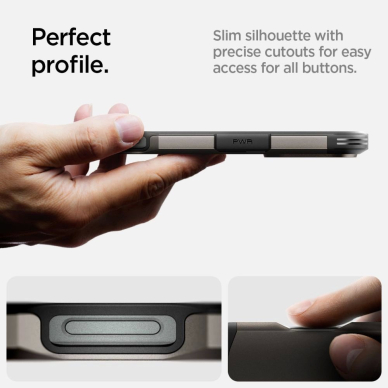 Spigen Tough Armor MagSafe Dėklas su stoveliu skirtas iPhone 16 Pro - gunmetal 11