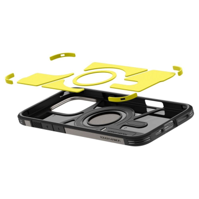 Spigen Tough Armor MagSafe Dėklas su stoveliu skirtas iPhone 16 Pro - gunmetal 5