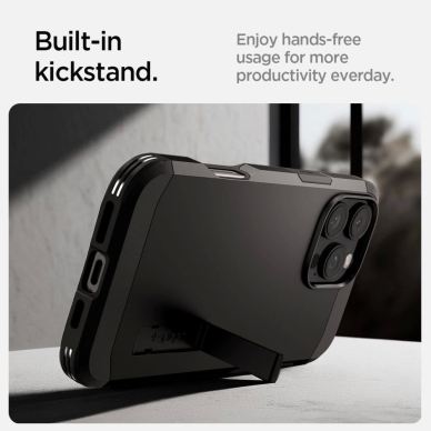 Spigen Tough Armor MagSafe Dėklas su stoveliu skirtas iPhone 16 Pro Max - Juodas 10