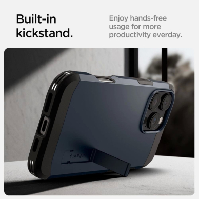 Spigen Tough Armor MagSafe Dėklas su stoveliu skirtas iPhone 16 Pro Max - Tamsiai Pilkas 9