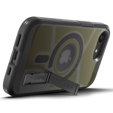 iPhone 16e – Spigen Tough Armor MagSafe dėklas - Skaidriai pilkas 11