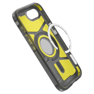 iPhone 16e – Spigen Tough Armor MagSafe dėklas - Skaidriai pilkas 7