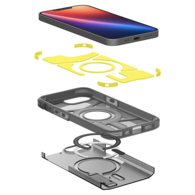iPhone 16e – Spigen Tough Armor MagSafe dėklas - Skaidriai pilkas 8