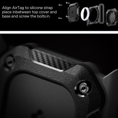 AirTag 1/2 dėklas Spigen Tough Armor Pet Collar – juodas 2