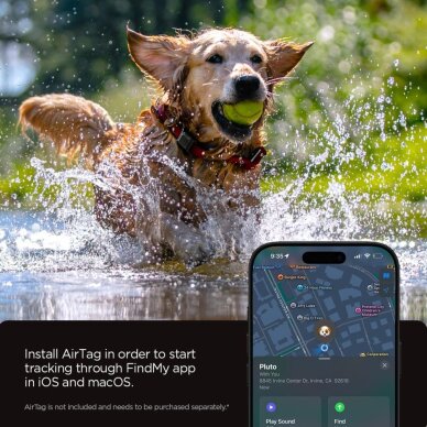 AirTag 1/2 dėklas Spigen Tough Armor Pet Collar – juodas 3