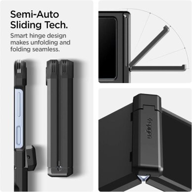 Samsung Galaxy Z Flip 6 / 7 FE dėklas Spigen Tough Armor Pro Mag su MagSafe – juodas 1