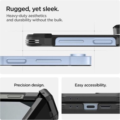 Samsung Galaxy Z Flip 6 / 7 FE dėklas Spigen Tough Armor Pro Mag su MagSafe – juodas 4