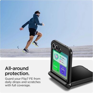 Samsung Galaxy Z Flip 6 / 7 FE dėklas Spigen Tough Armor Pro Mag su MagSafe – juodas 5