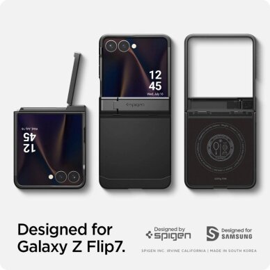 Samsung Galaxy Z Flip 7 dėklas Spigen Tough Armor Pro Mag, MagSafe – juodas 19 Samsung Galaxy Z Flip 7 dėklas Spigen Tough Armor Pro Mag, MagSafe – juodas 19