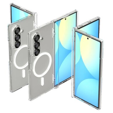 Samsung Galaxy Z Fold7 Spigen Tough Armor Pro Mag MagSafe dėklas – skaidrus ir baltas 1 Samsung Galaxy Z Fold7 Spigen Tough Armor Pro Mag MagSafe dėklas – skaidrus ir baltas 1