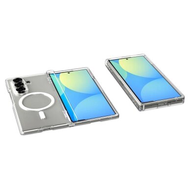 Samsung Galaxy Z Fold7 Spigen Tough Armor Pro Mag MagSafe dėklas – skaidrus ir baltas 13