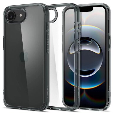 iPhone 16E dėklas Spigen Ultra Hybrid – pilkas
