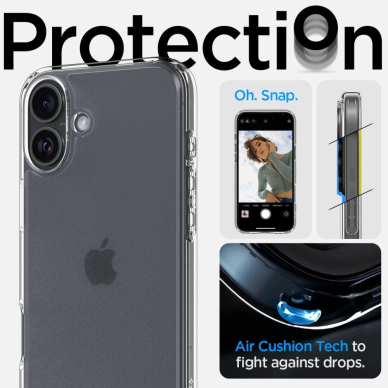 Spigen Ultra Hybrid skirtas iPhone 16 - Permatomas 11
