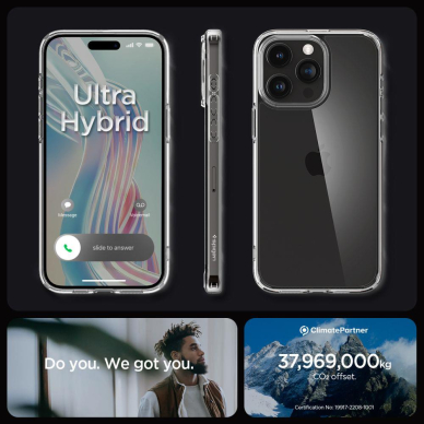 Apsauginis dėklas Spigen ULTRA HYBRID IPHONE 15 PRO MAX CRYSTAL Skaidrus 14 Apsauginis dėklas Spigen ULTRA HYBRID IPHONE 15 PRO MAX CRYSTAL Skaidrus 14